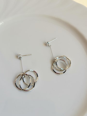 Kamakula Earrings 'Layered Circle' in Silver
