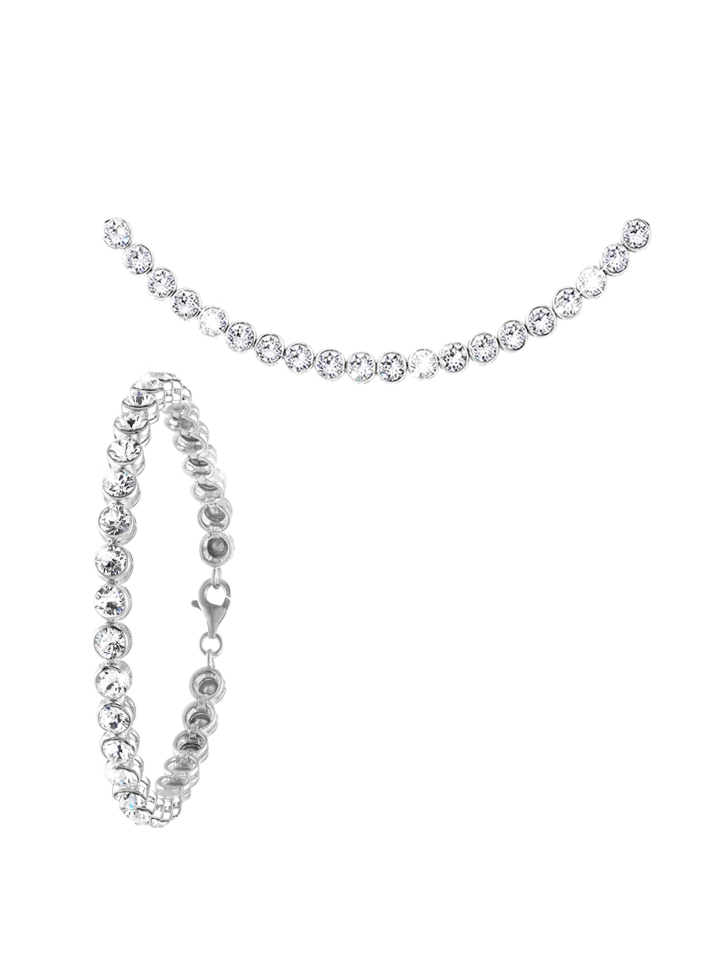 Lucardi Jewelry set 'Funkelnd' in Silver: front