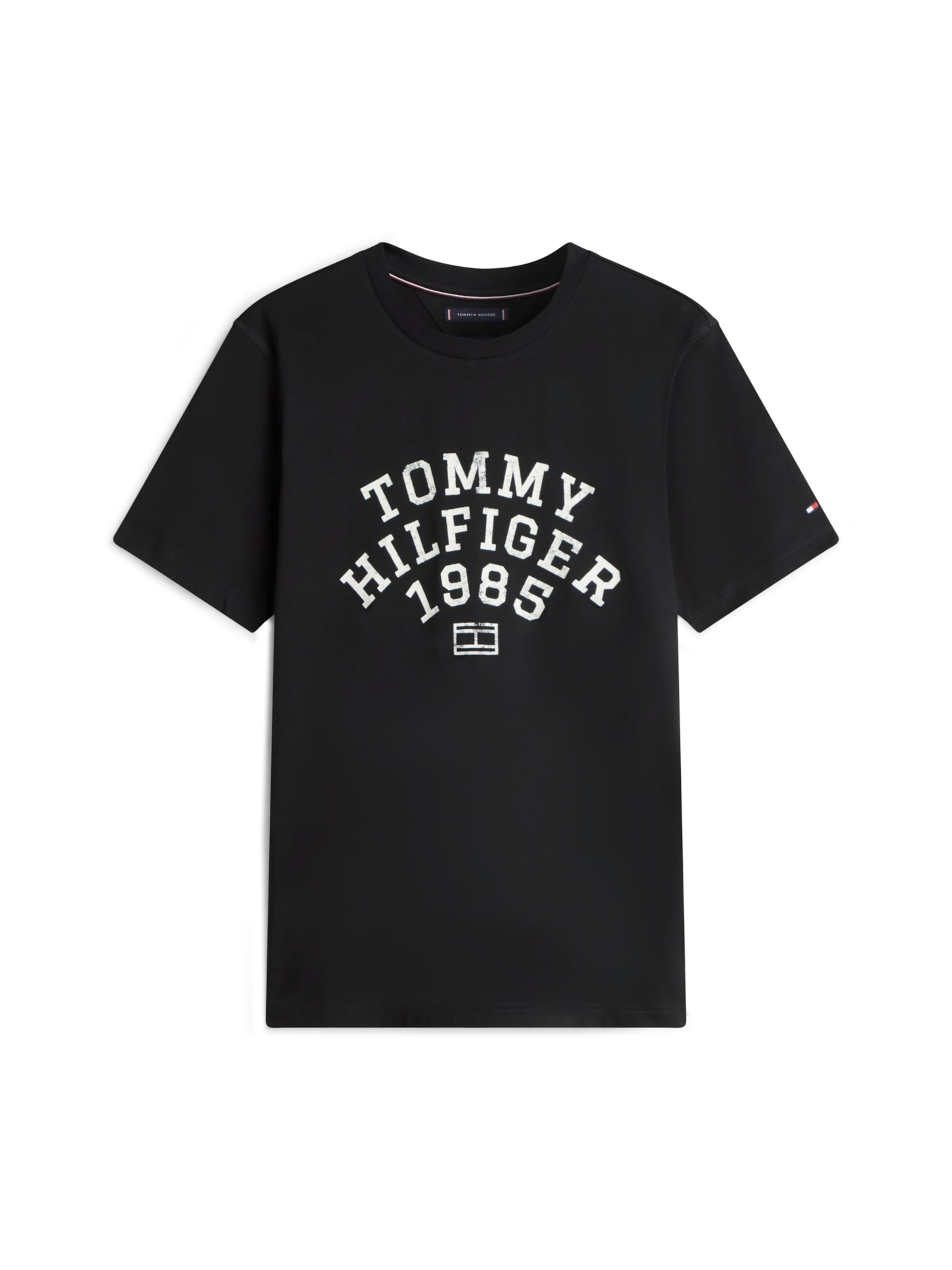 TOMMY HILFIGER Тениска 'ARCH' в черно / бяло, Преглед на продукта