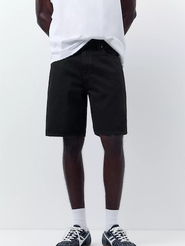 Pull&Bear Lużny krój Jeansy w kolorze czarny: przód