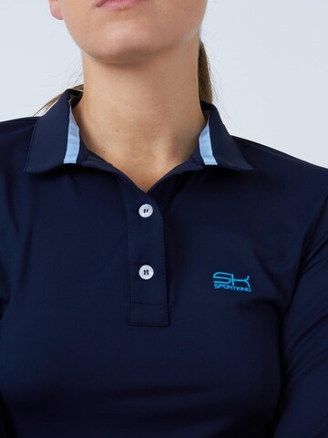 SPORTKIND Funktionsshirt 'Poloshirt Langarm'‌‌‌‌‌‌ in Blau