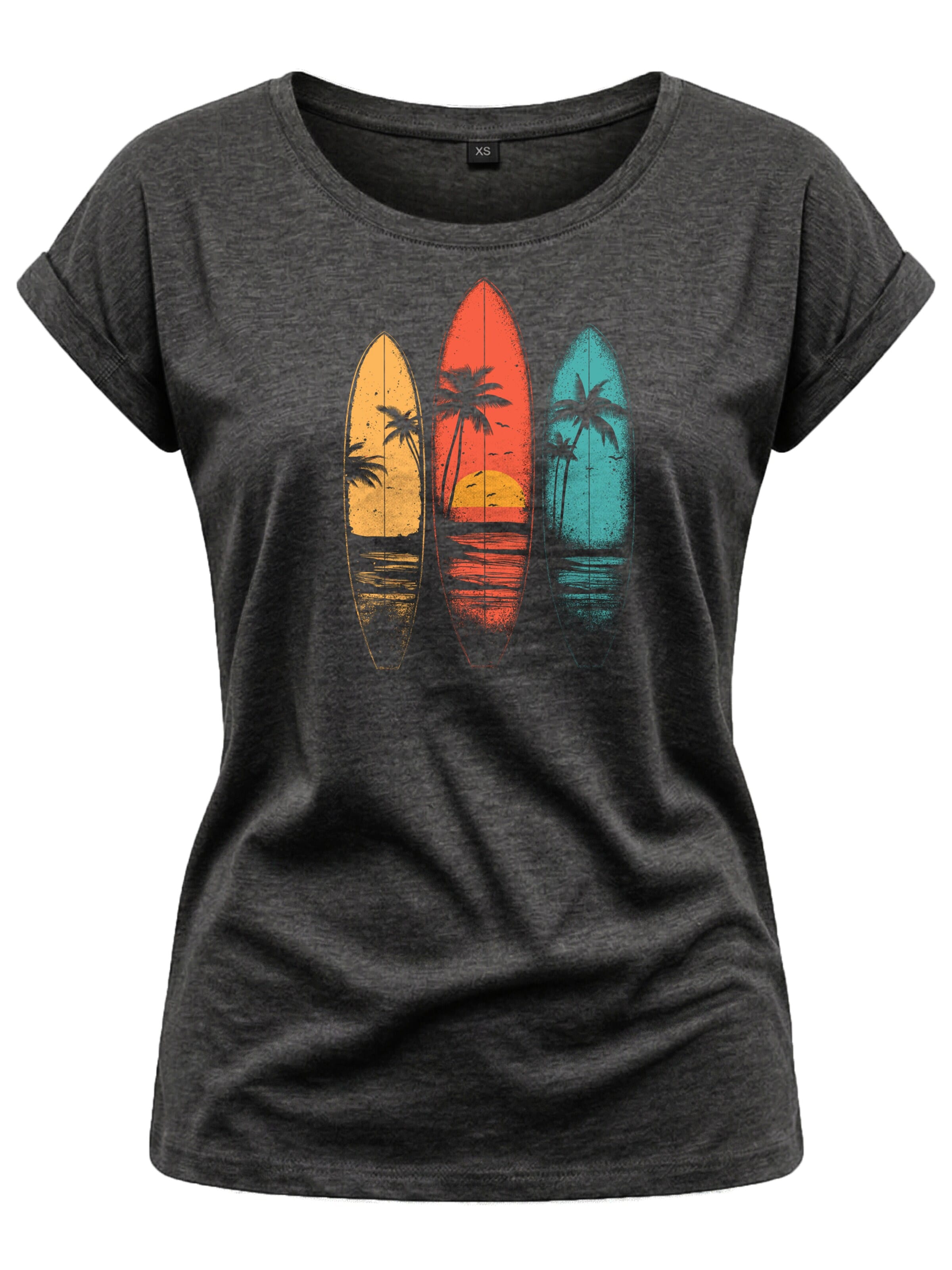 MAKAYA Shirt 'Surfboards' in Grey: front