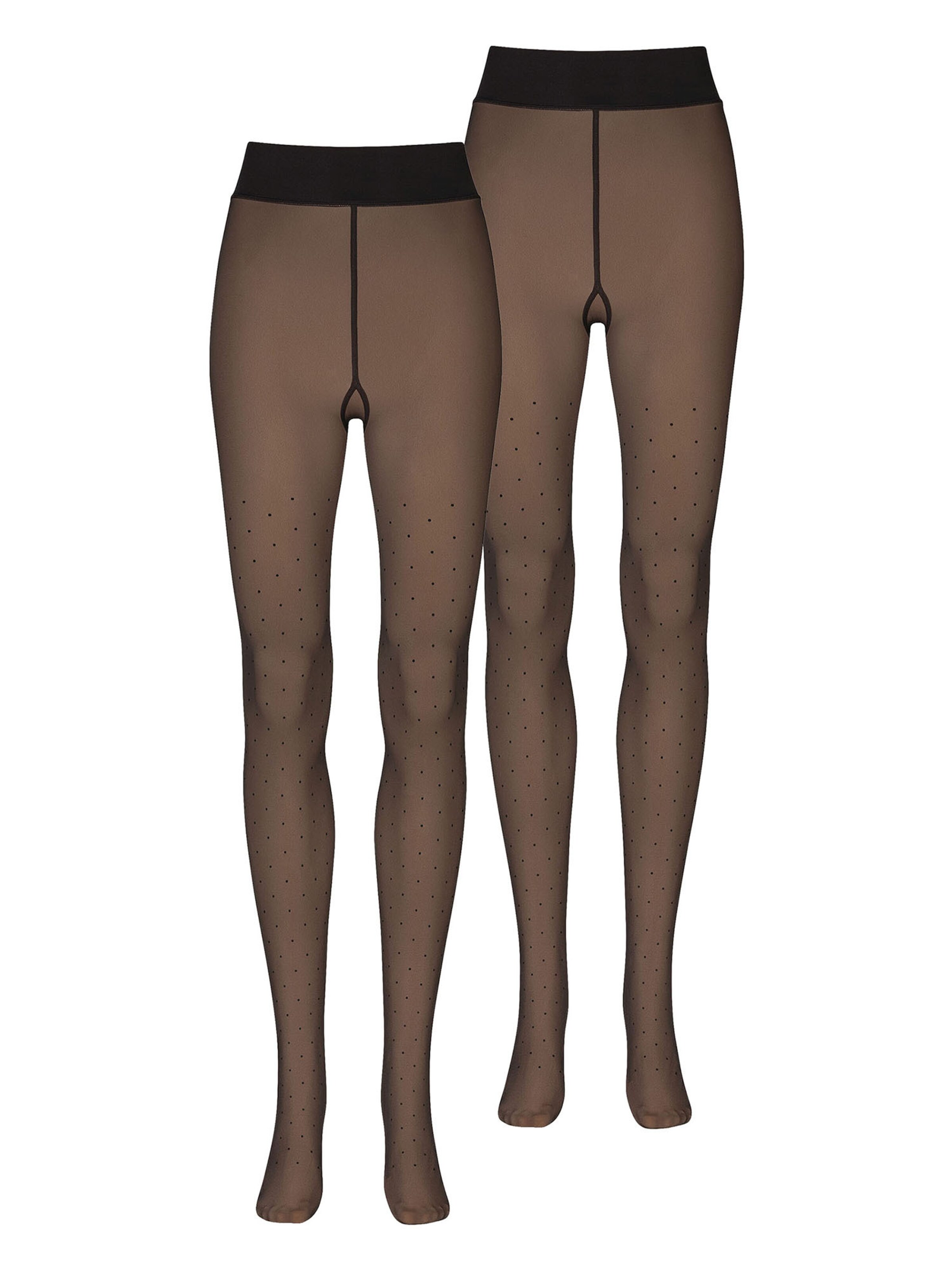 Collants ' Warm & Transparent Innenplüsch Prints ' Nur Die en noir : devant