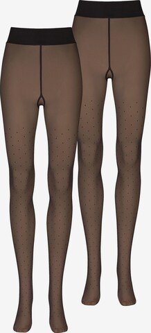 Collants ' Warm & Transparent Innenplüsch Prints ' Nur Die en noir : devant