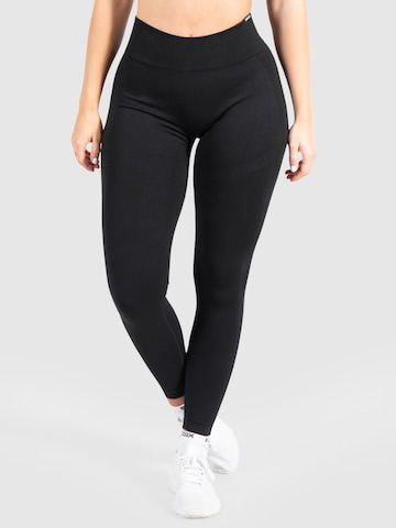 Smilodox Slimfit Leggings 'Hailey Scrunch' in Zwart: voorkant