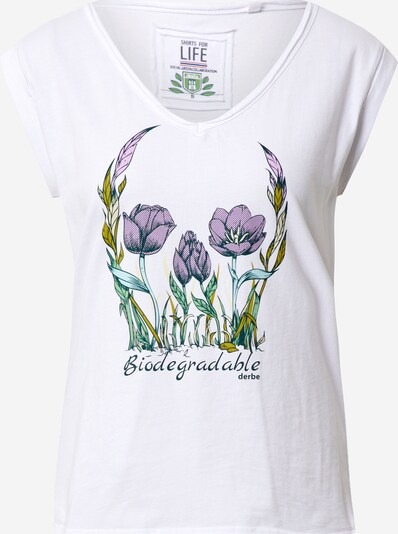 Derbe Тениска 'Flower Skull Girls C2C' в светлозелено / люляк / бяло, Преглед на продукта