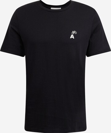ARMEDANGELS Тениска 'JAAMES FLOWAA' в черно: отпред