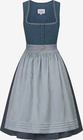 Trachtenhof Nübler Dirndl 'Dirndl midi Gudrun' in Blau: Vorderseite