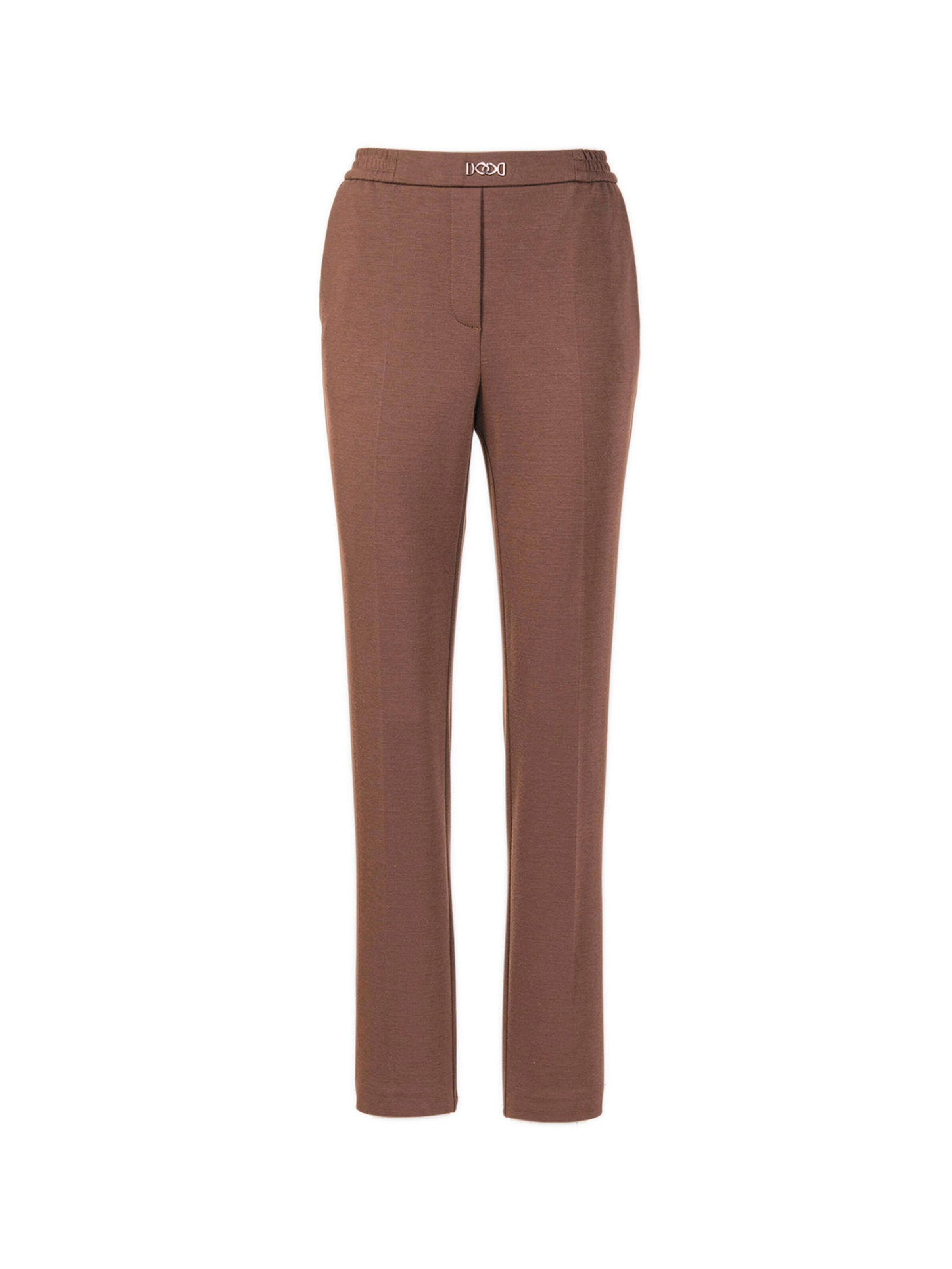 Regular Pantalon à plis 'Martha' Goldner en marron : devant
