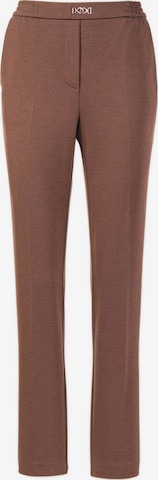 Goldner Regular Pleated Pants 'Martha' in Brown: front