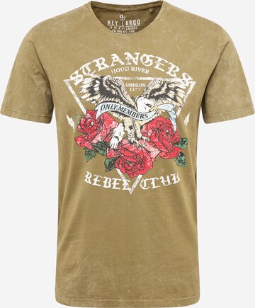 Tricou 'STRANGE' de la Key Largo pe verde: față