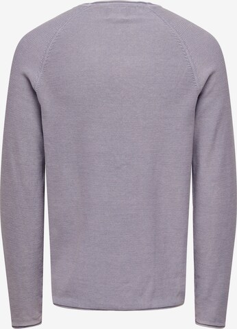 Only & Sons Regularny krój Sweter 'Dextor' w kolorze fioletowy