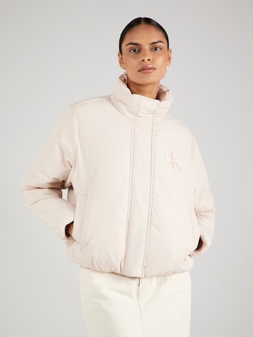 Calvin Klein Jeans Демисезонная куртка в Бежевый: спереди
