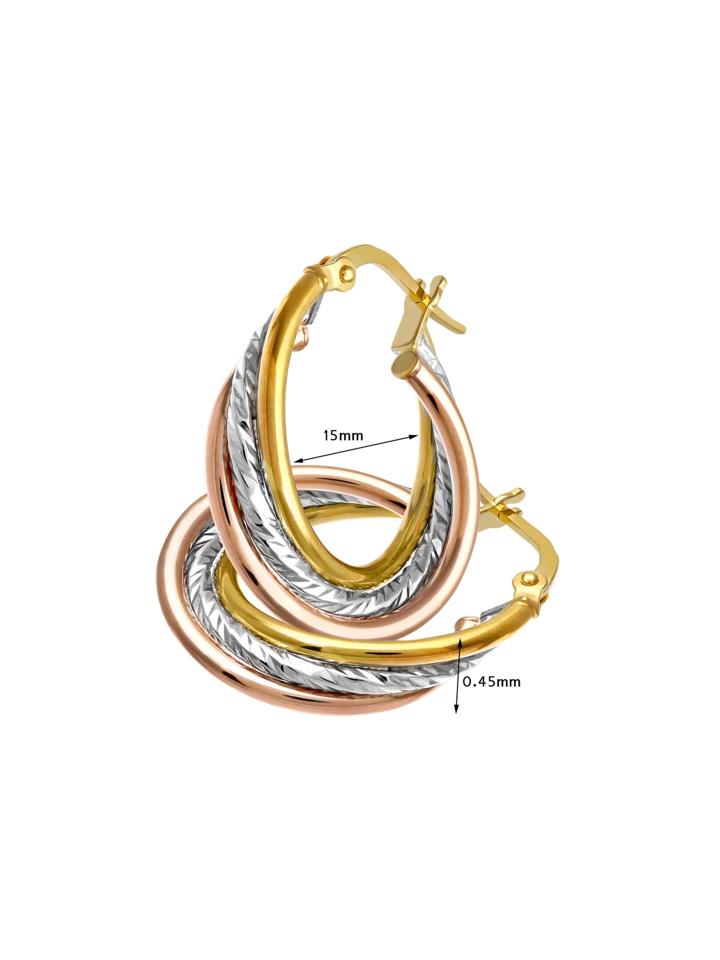 DIAMANT LETERNEL - Pendientes 'Creolen aus 375 Gelbgold' en Mezcla de colores