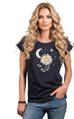 MAKAYA Shirt 'Daisy Stars' in Blue: front