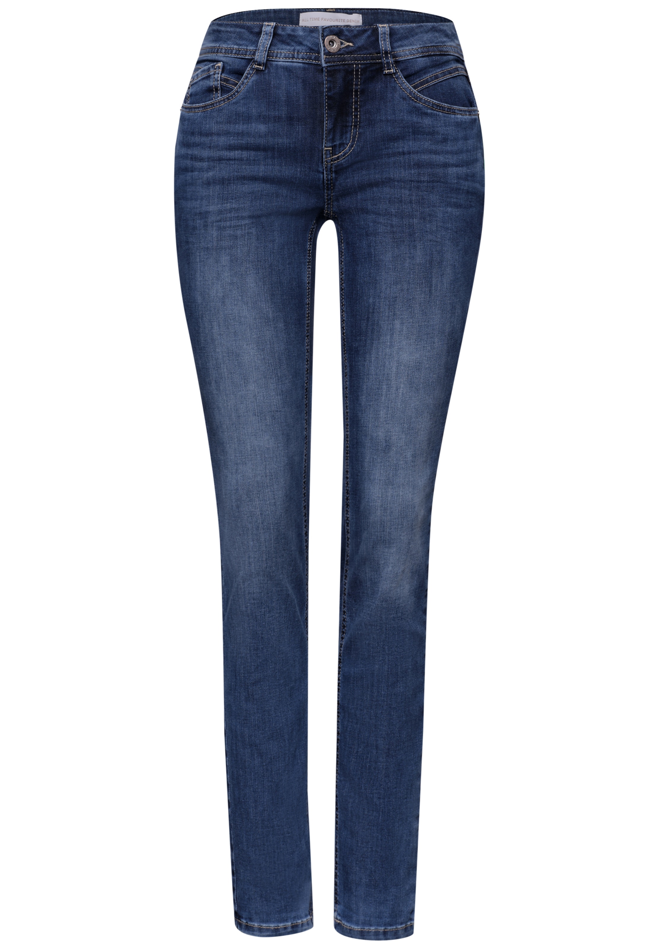 STREET ONE Slimfit Jeans in Blau: Vorderseite
