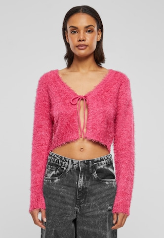Urban Classics Knit Cardigan in Pink: front