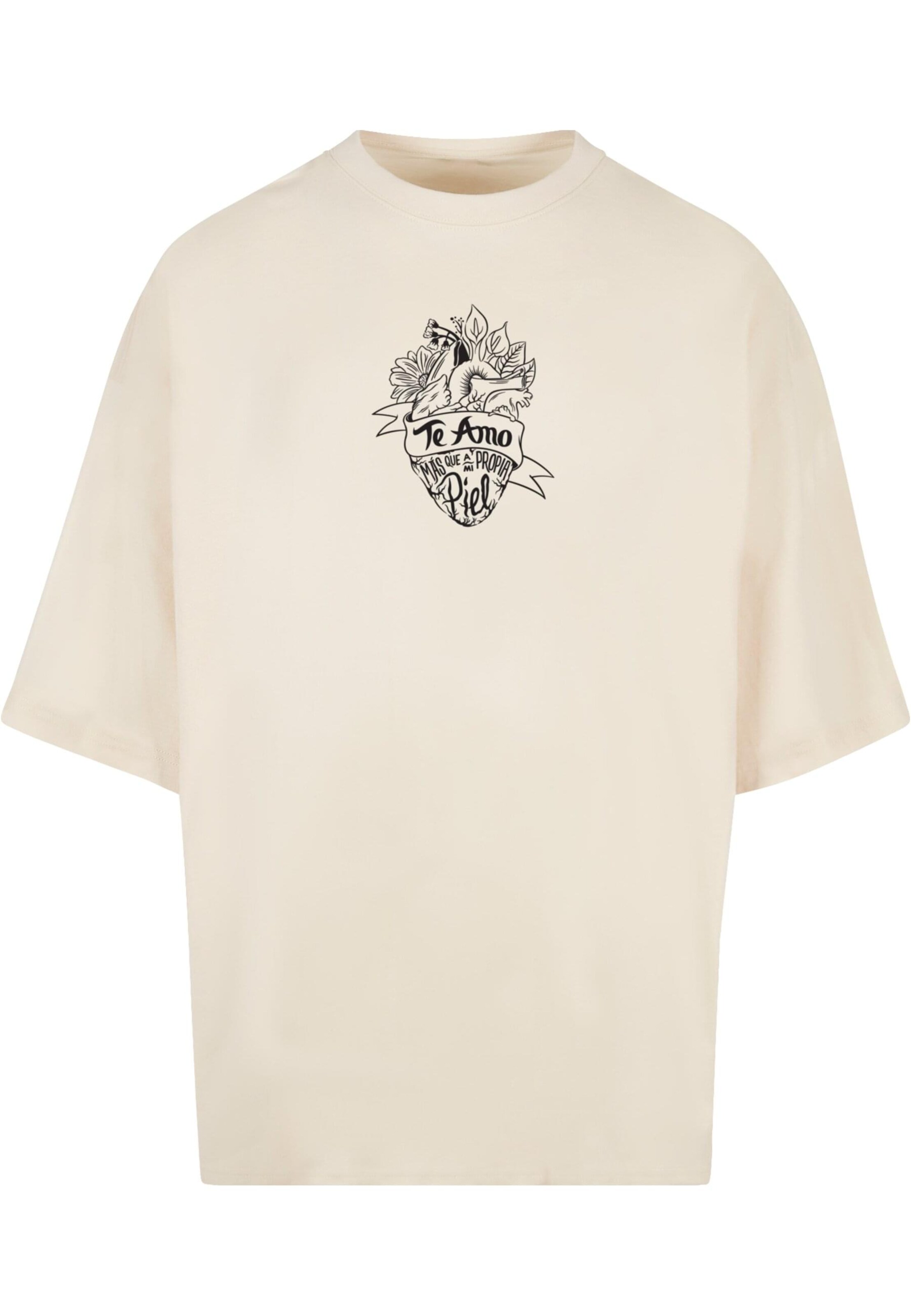 Merchcode T-Shirt 'Te amo' in Beige: Vorderseite