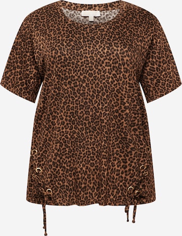 Michael Kors Plus T-shirt 'CHEETAH' i brun: framsida
