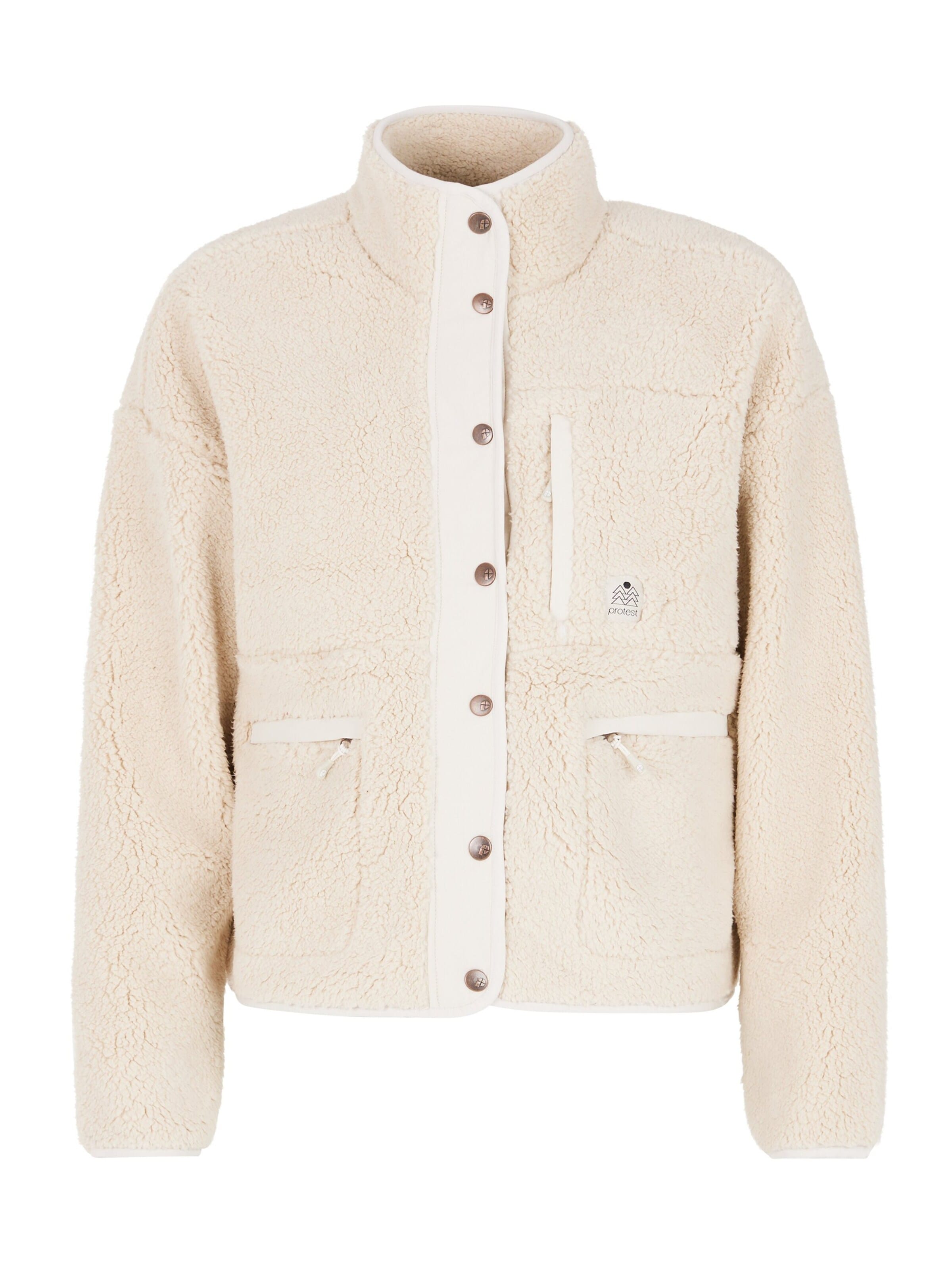 PROTEST Fleece jas 'PRTLUX' in Wit: voorkant