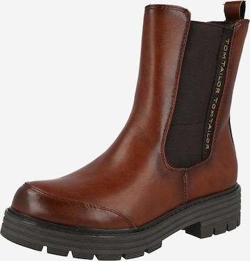 TOM TAILOR Chelsea Boots in Brown: front