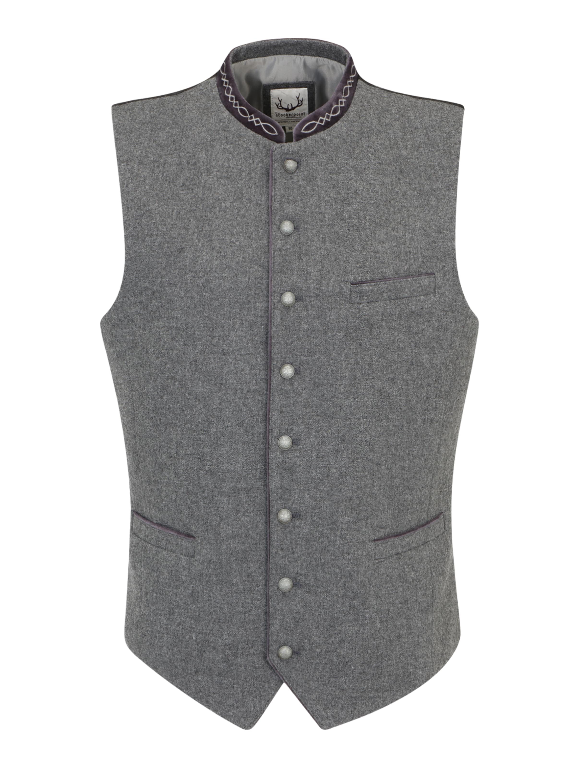 STOCKERPOINT Trachtenweste 'Fabricio' in Grau: Vorderseite