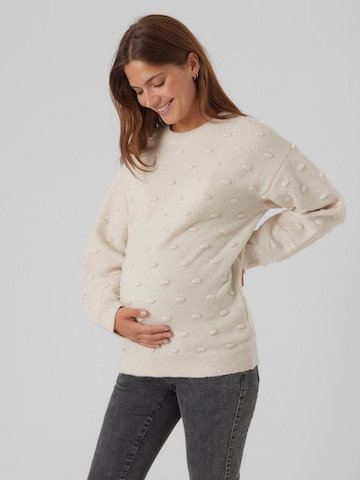 MAMALICIOUS Sweater 'ROBIN' in Beige: front