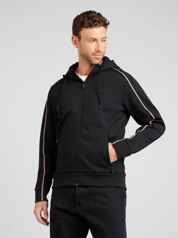 BOSS Zip-Up Hoodie 'Saggy 1' in Black: front