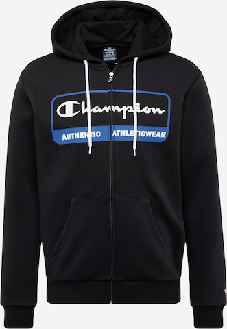 Champion Authentic Athletic Apparel Tepláková bunda - Čierna: predná strana