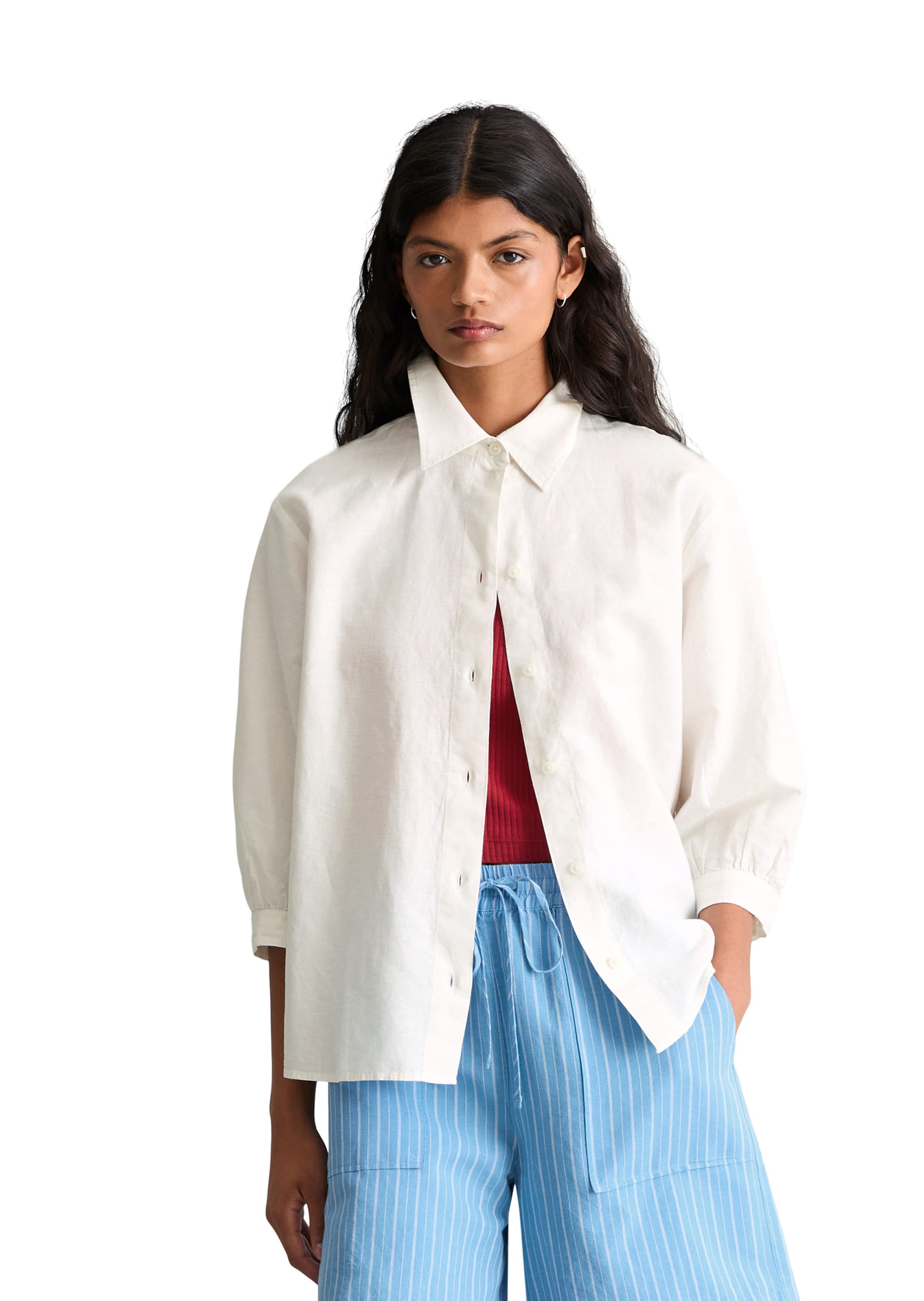 Marc O'Polo DENIM Bluse in Weiß: Vorderseite