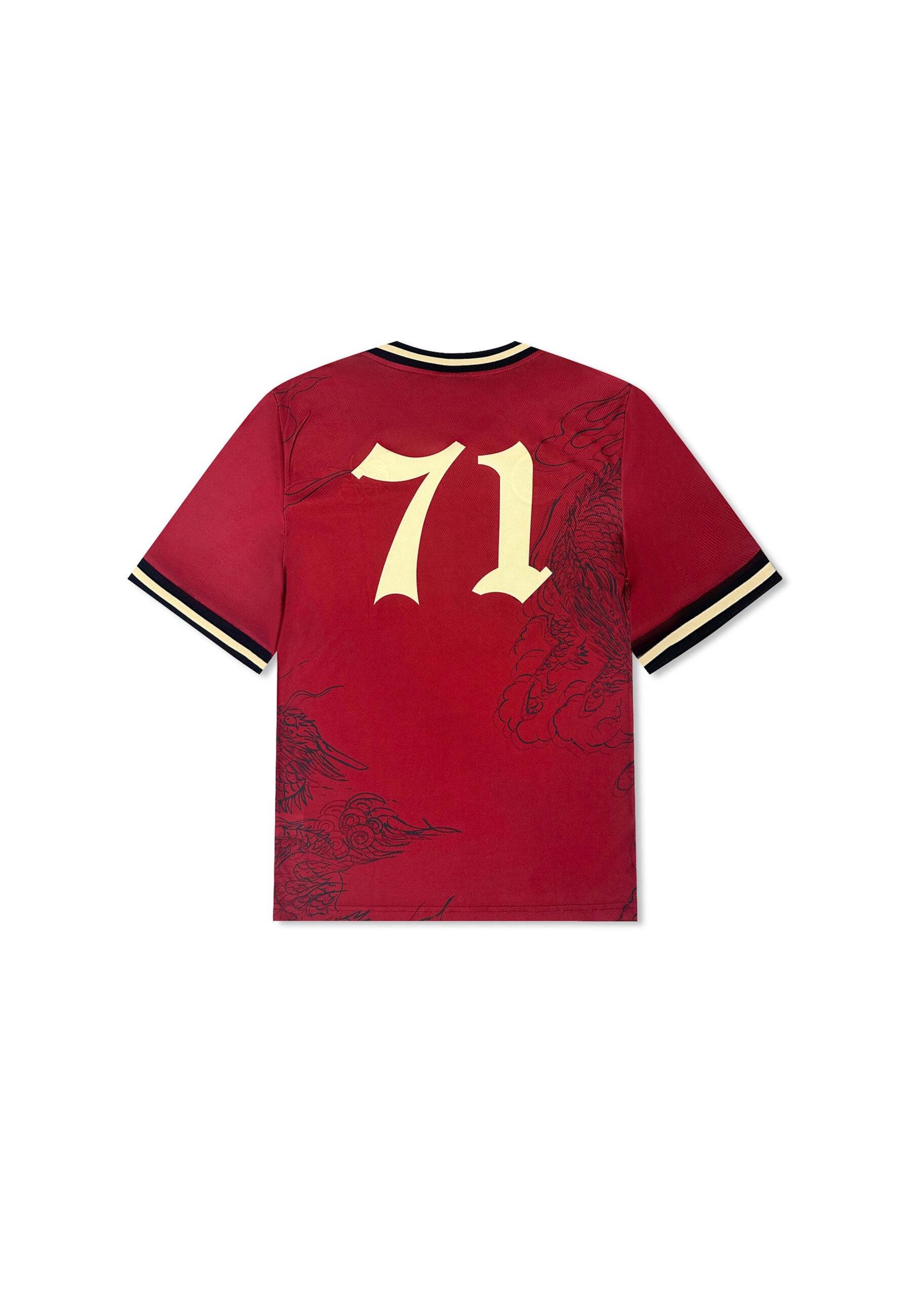 Ed Hardy Tričko 'Soaring Dragon Football' – červená