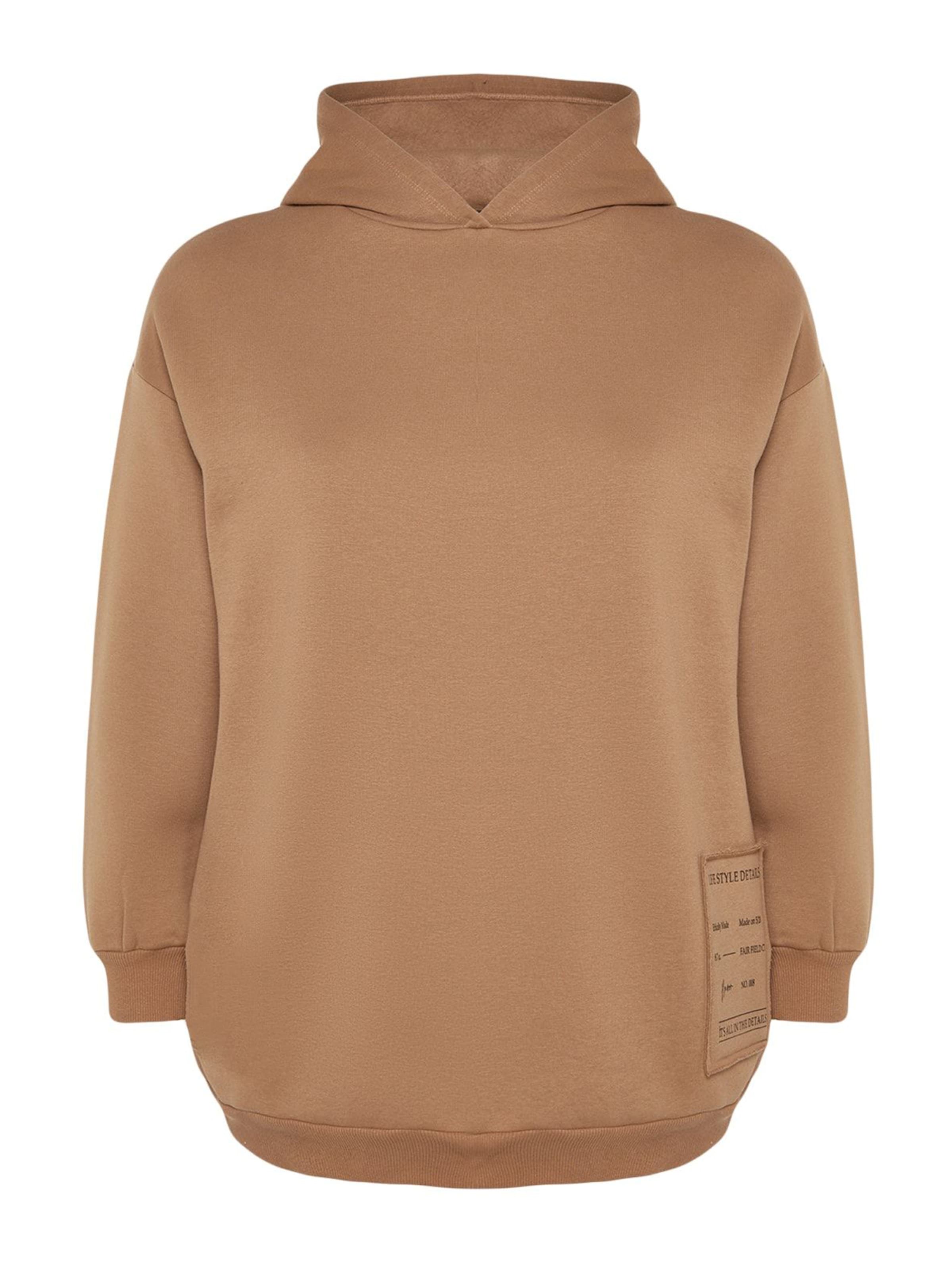 Trendyol Curve Sweatshirt in Brown: front