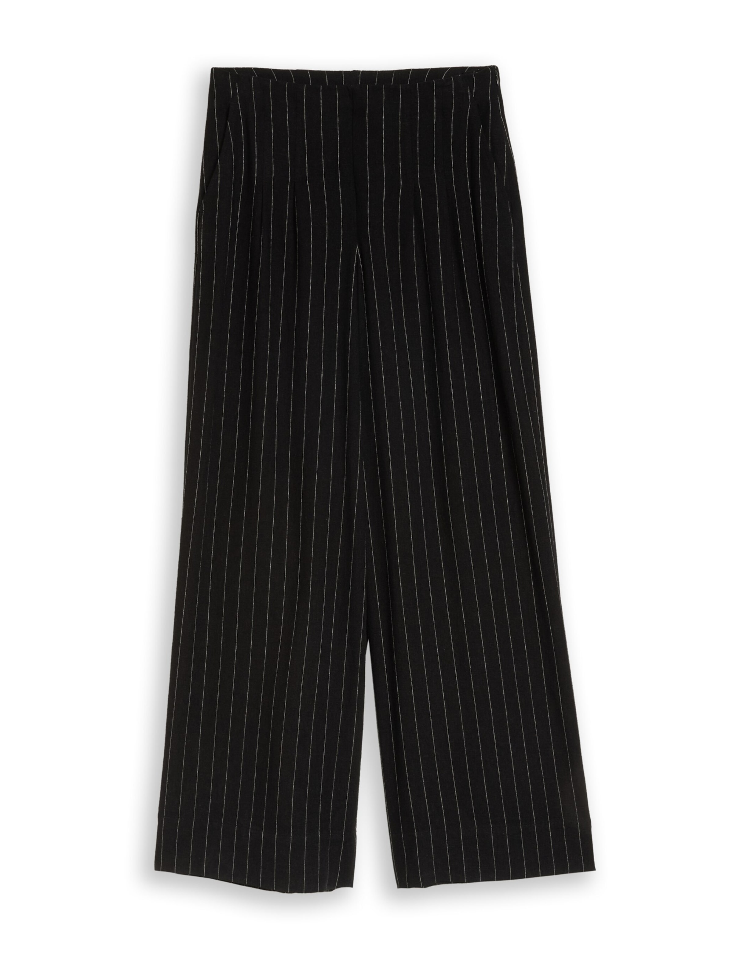 Wide leg Pantaloni de la TOM TAILOR DENIM pe negru: față