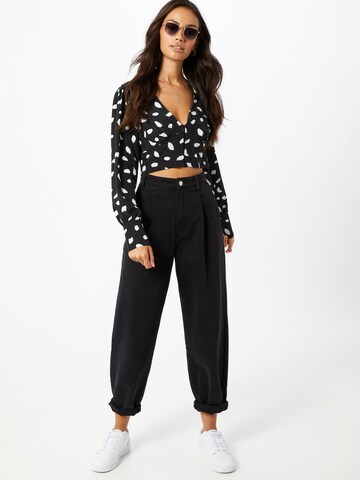 Miss Selfridge Shirt 'Hook & Eye' in Zwart