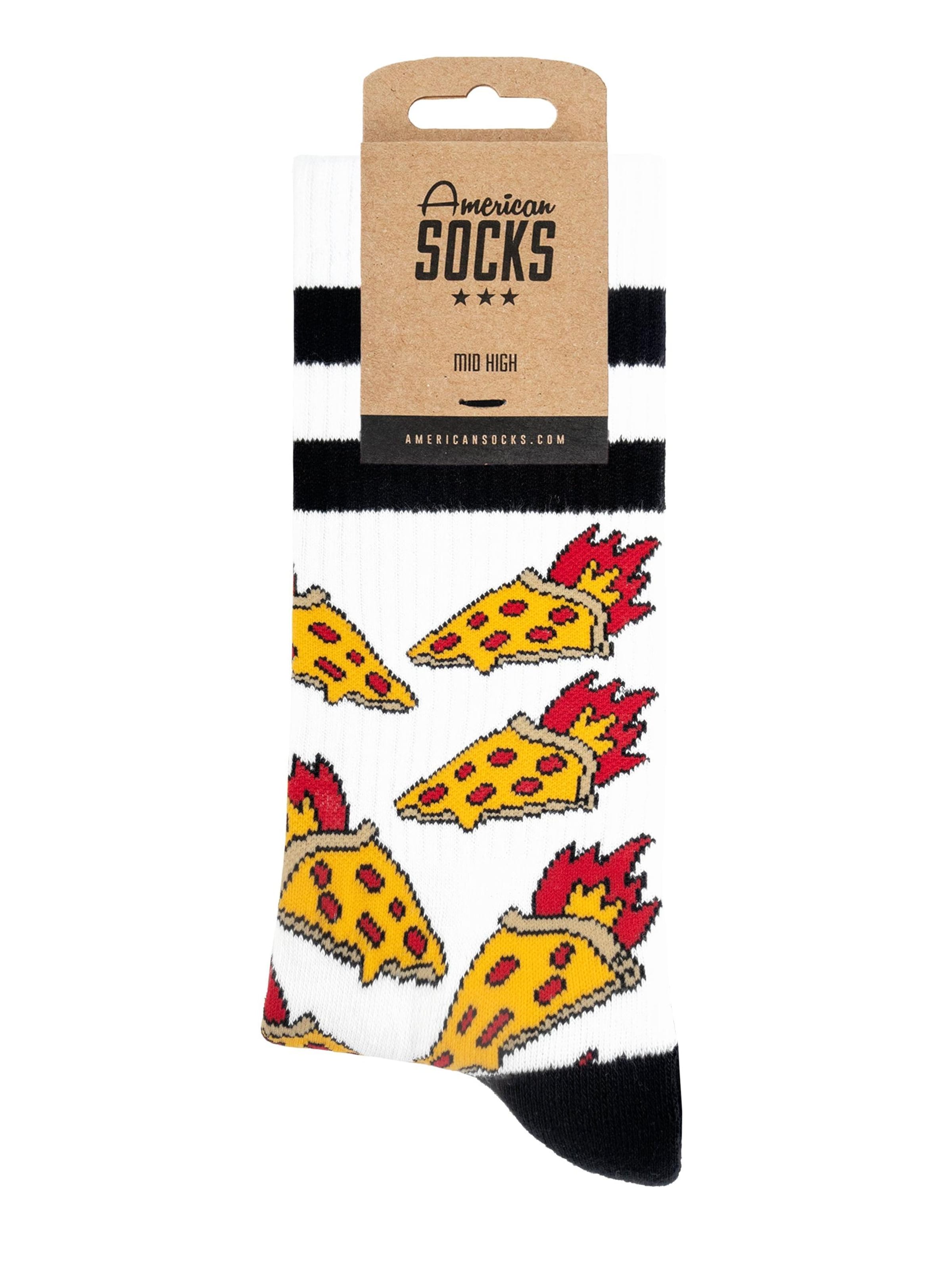 Chaussettes 'Pizza Inferno' American Socks en blanc