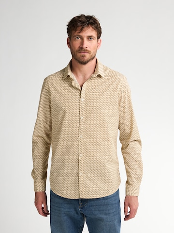 Coupe regular Chemise Petrol Industries en beige : devant
