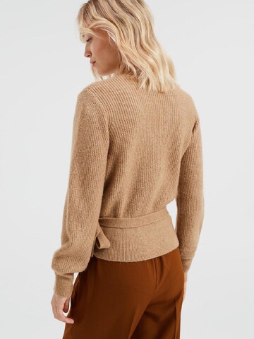 WE Fashion Strikkejakke i beige