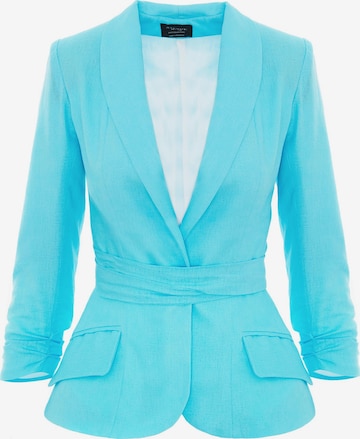 AVENUE N°29 Blazer 'Linen Structured Blazer With Belt' i blå: forside