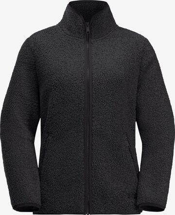 JACK WOLFSKIN Athletic Fleece Jacket 'High Curl' in Black: front