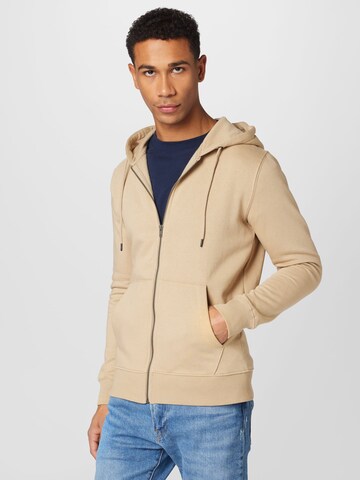 JACK & JONES Sweatvest 'Star' in Beige: voorkant