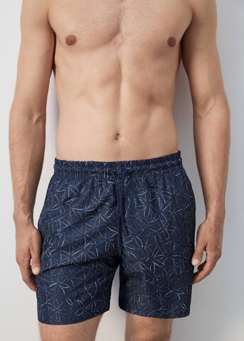 MANGO MAN Board Shorts 'Flower' in Blue