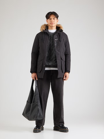 JACK & JONES Winter parka 'JJCAMP' in Black