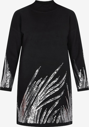 Megzta suknelė iš faina, spalva – juoda / sidabrinė, Prekių apžvalga