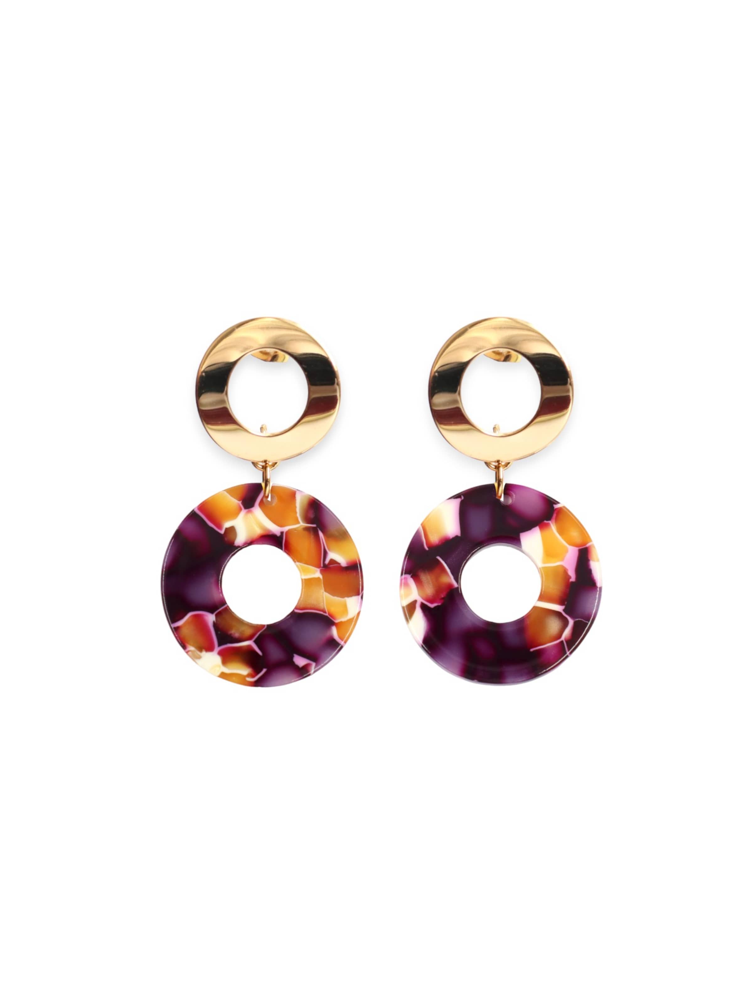 Fräulein Wunder Náušnice 'Adua' - Zlatá: predná strana