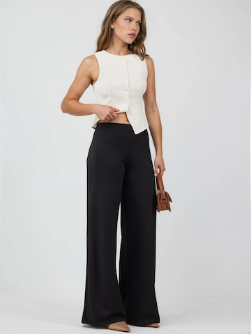 Wide Leg Pantalon Busem en noir