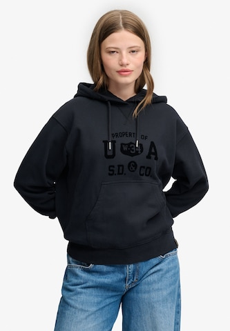Superdry & Co Sweatshirt 'Athletic' in Zwart: voorkant