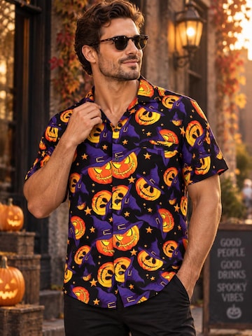 Maglietta 'Halloween Pumpkin Hat' di King Kameha in lilla