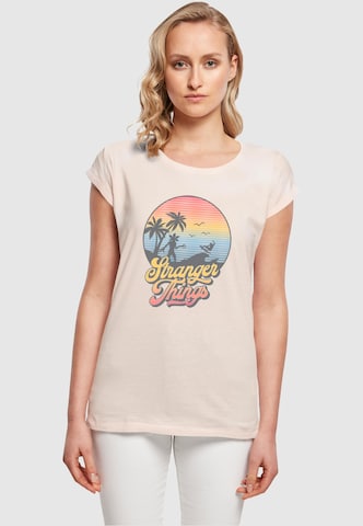 T-shirt 'Stranger Things - LA' ABSOLUTE CULT en rose : devant