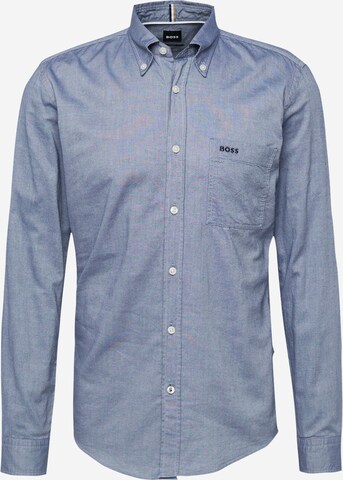 BOSS Regular fit Button Up Shirt 'ROAN' in Blue: front