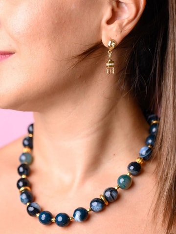 THE GEM STORIES JEWELRY Αλυσίδα 'Blue Jade Necklace' σε μπλε